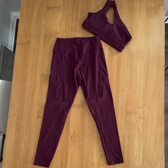 Doyoueven Seamed Set – Maroon – Asymmetrical Top – Pockets - Picture 2 of 7